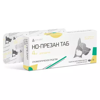Nita-farm Но-презан Спазмолитическое средство для кошек и собак 4 мг, 10 таблеток