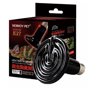 NomoyPet Лампа керамическая с индикатором для террариумов, 50 Вт, 8,5х11 см