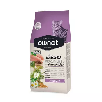 Ownat Adult Sterilized Classic Сухой корм для стерилизованных кошек, с курицей, 4 кг
