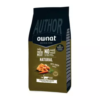 Ownat Author Сухой корм беззерновой для стерилизованных кошек, со свежим мясом курицы, 1,5 кг