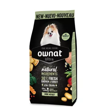 Ownat Mini Adult Ultra Сухой корм для взрослых собак мелких пород, с курицей и индейкой, 3 кг