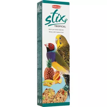 Padovan лакомство для попугаев и экзотических птиц STIX TROPICAL палочки фруктовые 80 г
