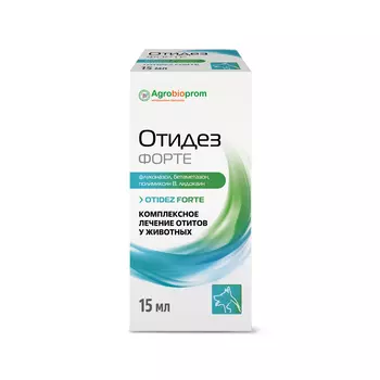 Pchelodar Отидез форте Капли ушные для кошек и собак с прополисом, 15 мл (по рецепту)