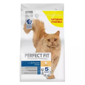 Perfect Fit Корм сухой для домашних кошек с курицей, 2,5 кг