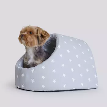 Pet hobby Дом-пещера для кошек и собак мелких пород Звезды, 44х40х28 см, серый