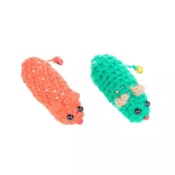 Pet Hobby Игрушка для кошек Мышь вязаная с бубенчиком 7 см (2 шт)