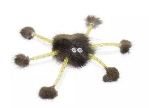 Pet Hobby Игрушка для кошек Паук из норки (с натуральной норкой) 7 см