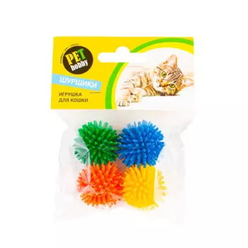 Pet hobby Игрушка для кошек Шуршики, диаметр 3 см (4 шт.)