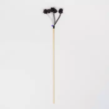 Pet hobby Игрушка-дразнилка меховые бубунчики для кошек, палка 51 см, игрушка 12 см