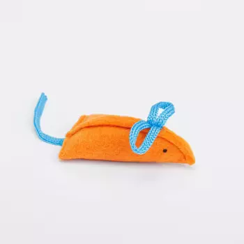 Pet Hobby Игрушка с мятой для кошек Мышка Фани, 8х4,5х2,5 см, оранжевая