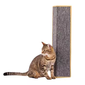 Pet hobby Когтеточка-доска (67х17 см) угловая из ковролина для кошек, бежевая окантовка