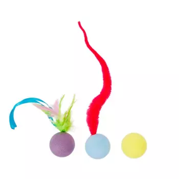 Pet Hobby Набор игрушек для кошек Мячики Нарисуй для кота, 3 шт.