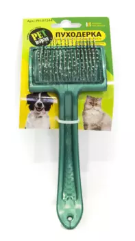 Pet hobby Пуходерка пластмассовая большая с каплей для кошек и собак, 9х5х21 см