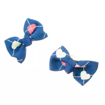 Petmax Бантик с сердечками для собак, 2 шт., 4х2,5 см, синий