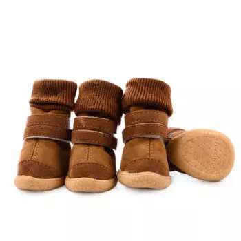 Petmax Ботинки высокие на липучках для собак XS бежевый (унисекс)