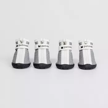 Petmax Ботинки для собак, M, серые (унисекс)