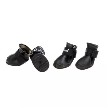 Petmax Ботинки резиновые на липучках для собак L черный (унисекс)