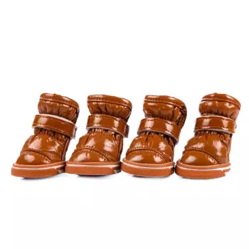 Petmax Ботинки из кожзама для собак L коричневый (унисекс)