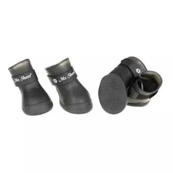 Petmax Ботинки резиновые на липучках для собак 2XL черный (унисекс)