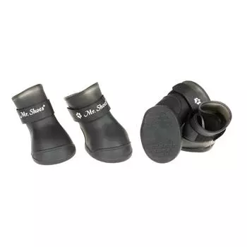 Petmax Ботинки резиновые на липучках для собак XL черный (унисекс)