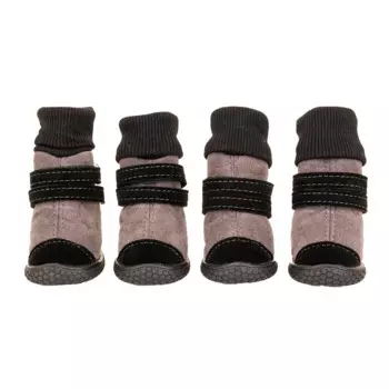 Petmax Ботинки высокие на липучках для собак S черный (унисекс)