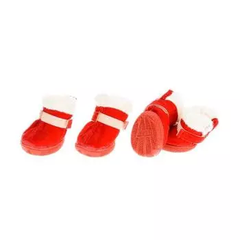 Petmax Ботинки замш красные 3