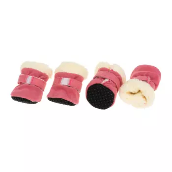 Petmax Ботинки замшевые для собак L розовый (унисекс)