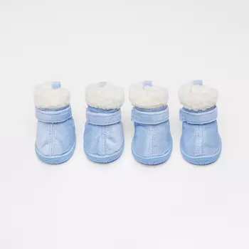 Petmax Ботинки замшевые для собак, размер 4, синие