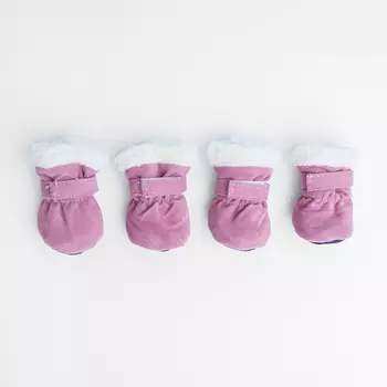 Petmax Ботинки замшевые для собак, S, розовые