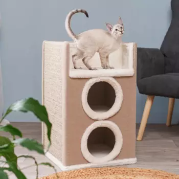 Petmax Дом-когтеточка (40х40х65 см) трехуровневый для кошек
