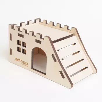 Petmax Домик для грызунов Крепость с лесенкой, 9x17x9 см