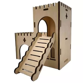 Petmax Домик-замок с лесенкой для грызунов, 23x11x23 см