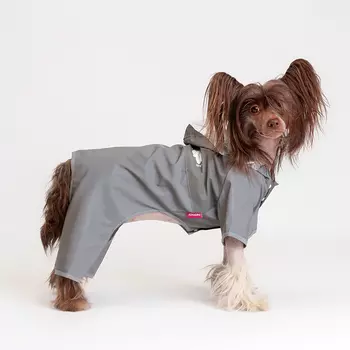 Petmax Дождевик с капюшоном для собак, XL, серый