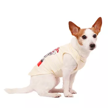 Petmax Футболка для собак с собачкой L бежевый (унисекс)