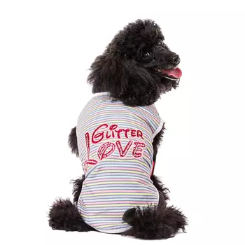 Petmax Футболка для собак Glitter Love, M, голубая (унисекс)