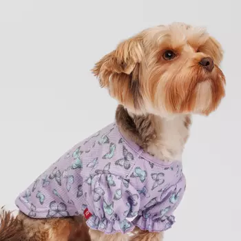 Petmax Футболка сиреневая с бабочками S