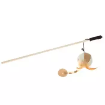 Petmax Игрушка для кошек Дразнилка с мяч, натуральные материалы, 46 см