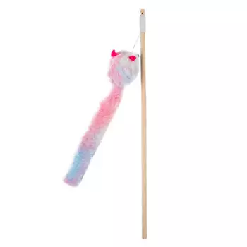 Petmax Игрушка-дразнилка с мышкой и бубенчиком для кошек, 40 см