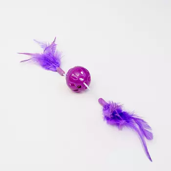 Petmax Игрушка для кошек Мячики с перьями, 23х3,8 см