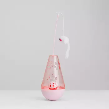 Petmax Игрушка для кошек Неваляшка с шариком и мышкой, 18,5х9,5х9,5 см, длина палки 16,5 см, длина резинки с игрушкой 20 см