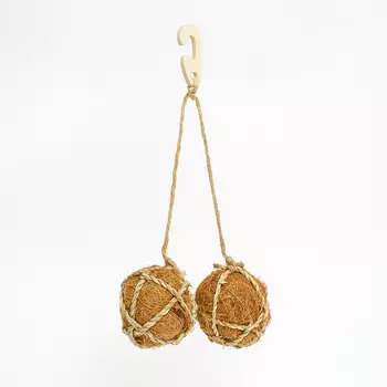 Petmax Игрушка для птиц Шарики из кокосового волокна, 30х13 см