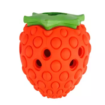 Petmax Игрушка для собак Клубничка для лакомств, 7,5х6 см