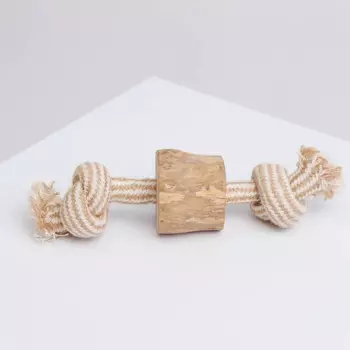 Petmax Игрушка для собак Палочка из кофейного дерева на веревке, 20 см