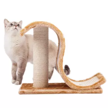 Petmax Когтеточка для кошек со столбиком VALETTA, коричневая, 44х25х39 см