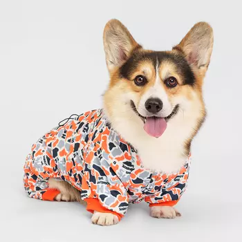 Petmax Комбинезон для собак, 4XL, серо-оранжевый (мальчик)