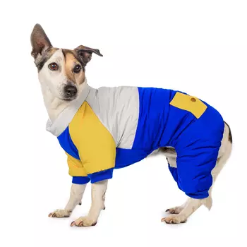 Petmax Комбинезон для собак голубой на молнии L