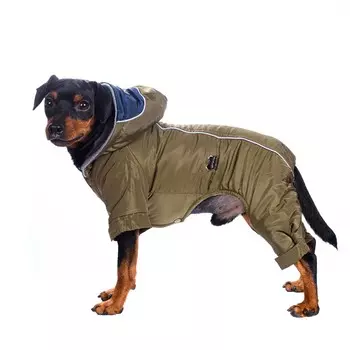 Petmax Комбинезон для собак коричневый с синим капюшоном M