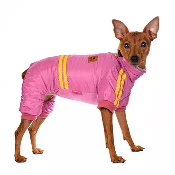 Petmax Комбинезон для собак розовый на молнии с полосками девочка 2XL
