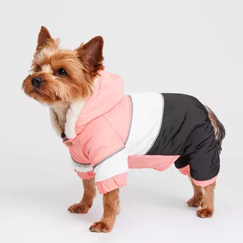 Petmax Комбинезон для собак, S, розово-черный (девочка)