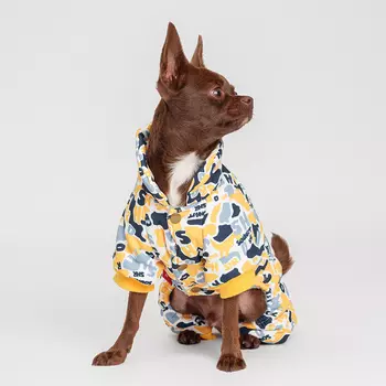 Petmax Комбинезон для собак, S, серо-желтый (мальчик)